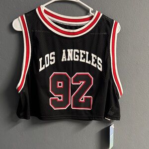 Black Los Angeles 92 Mesh Crop Top